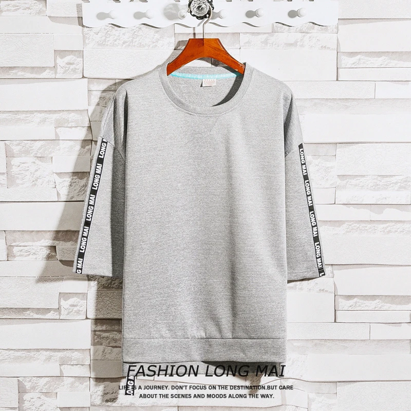 Men's Printed New Style Pullover Three Quart short Sleeved Sweatshirt Tops fashion WY120 | Мужская одежда