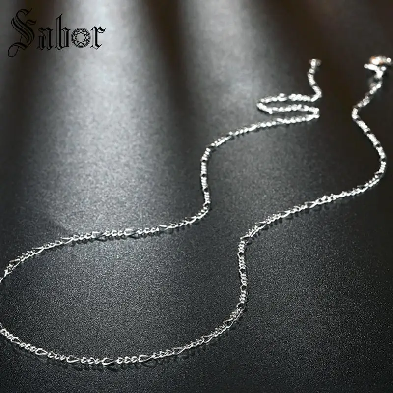 2 мм геометрические Фигаро цепи ожерелье карьера серебряный цвет для мужчин и