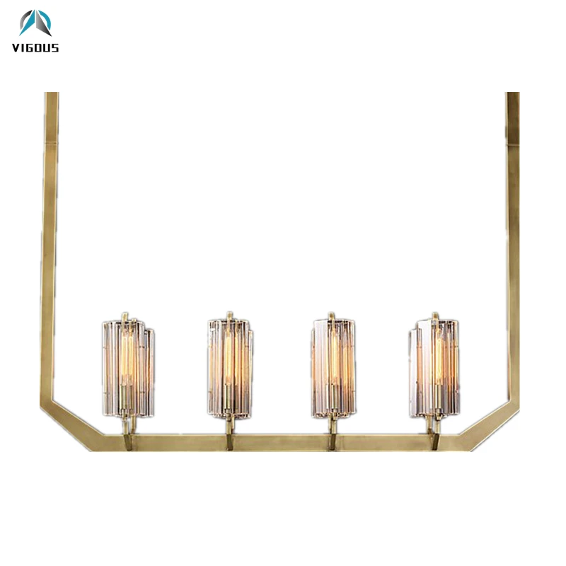 

American Retro Gold Copper Led Chandelier Glass Shades Pendant Chandelier Lighting for Living Room Lustre Luminarias Lamparas