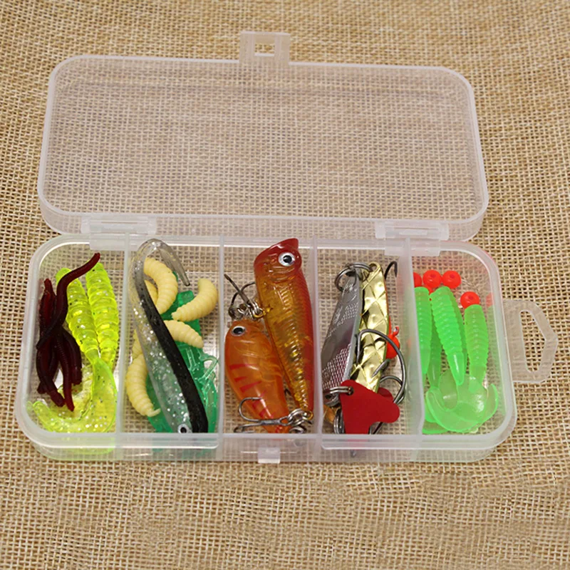Рыболовные приманки комплект 32 шт. Minnow ложкой Крючки для мягкой в коробке