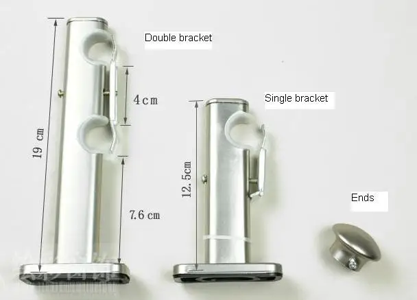 

Quality eco-friendly plated metal Leaf finial 22+22mm diameter Double curtain rod+Znic brackets+Mute rings can customize size
