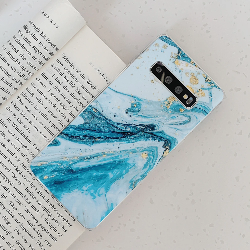 Чехол для телефона с градиентным синим мрамором Samsung Galaxy A42 5G A21S Note 20 Pro A50 S10 S9 S8 S20 A51