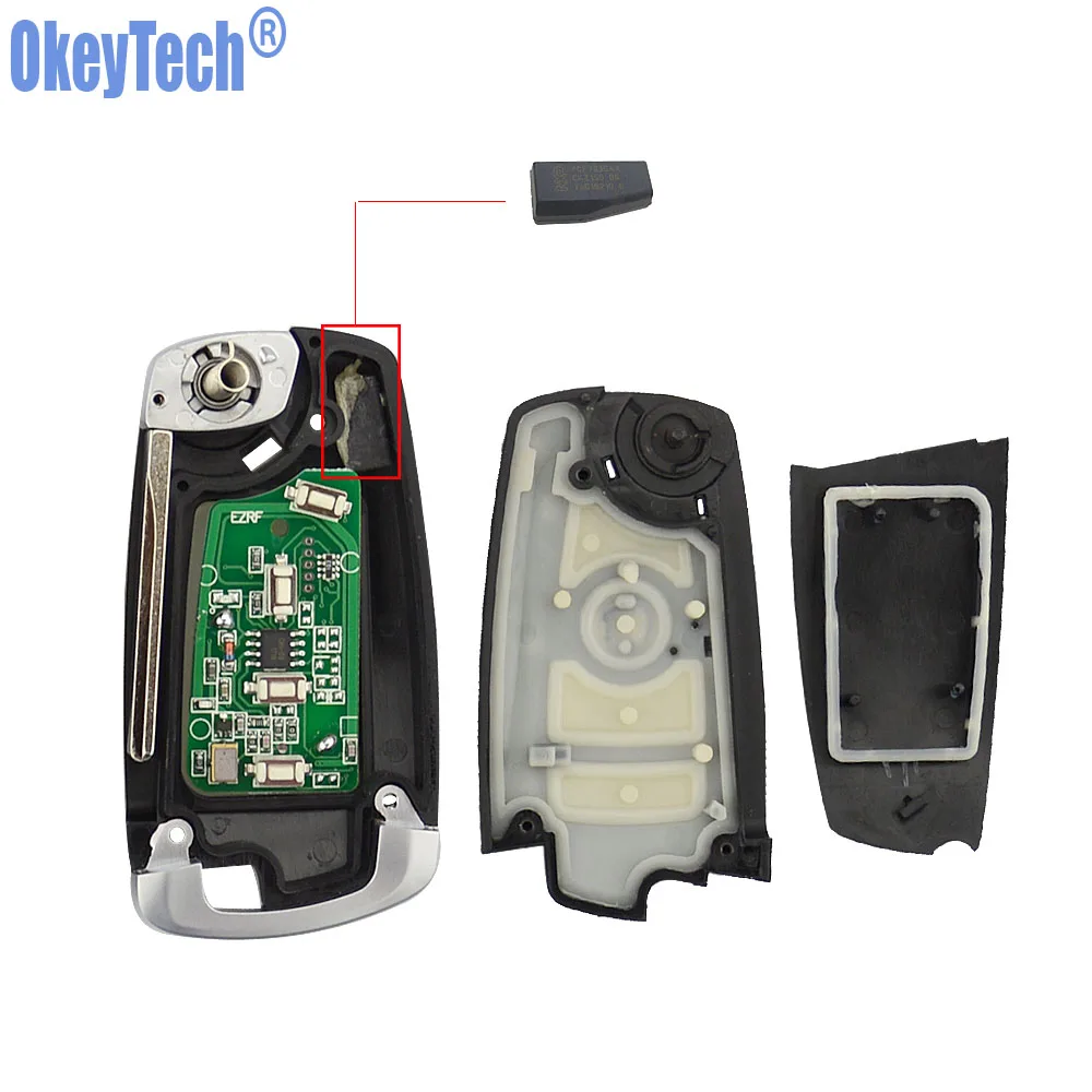 OkeyTech модифицированный флип 4 кнопки 315/433 мгц удаленный ключ для BMW EWS 325 330 318 525 530 540