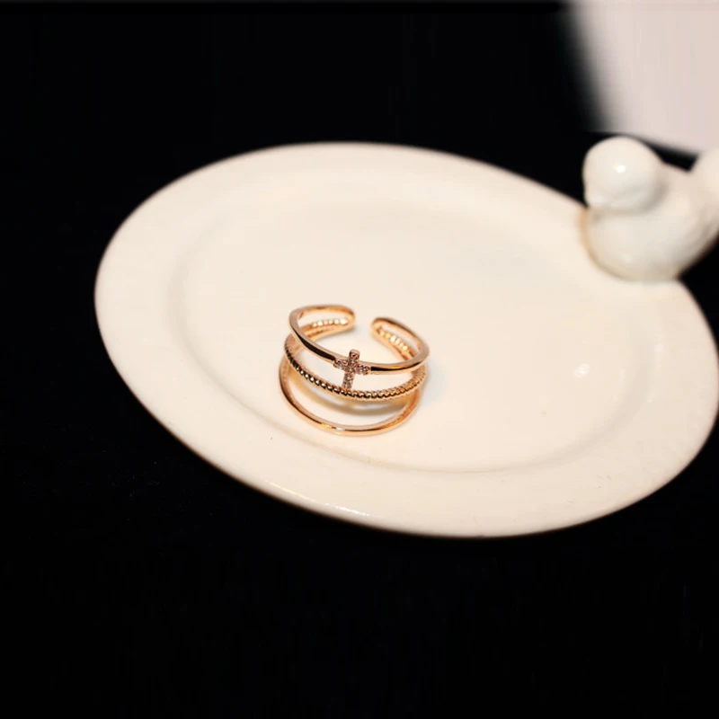 Кольцо X-образное из металла женское металлическое многослойное кольцо с