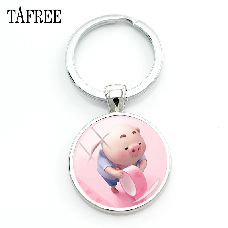 TAFREE модный мультфильм свинья искусство картина брелки серебряный цвет