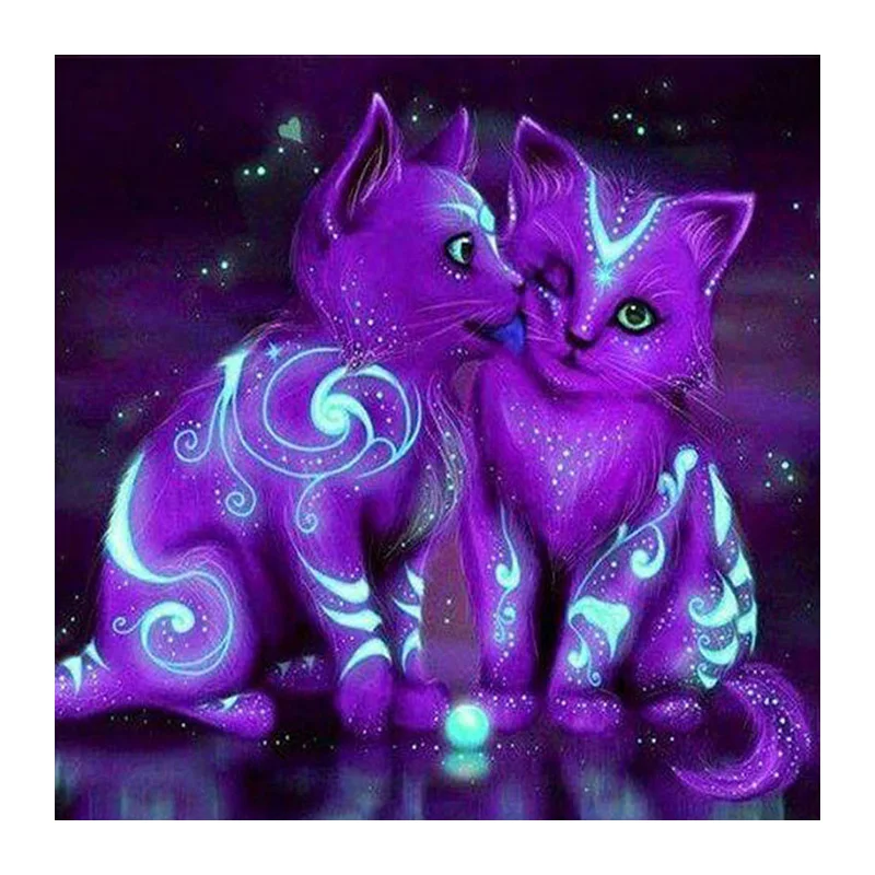 

diamond embroidery,5d, diy,diamond painting,cross stitch,Animal,purple,cat,picture,diamond mosaic,children room decoration,gift