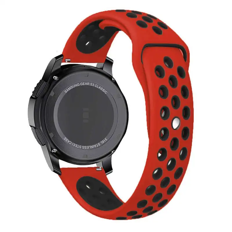 Силиконовый спортивный сменный ремешок для samsung gear S3 Frontier браслет 22 мм ремешок для gear S3 классические умные часы мужские резиновые - Цвет ремешка: Red black