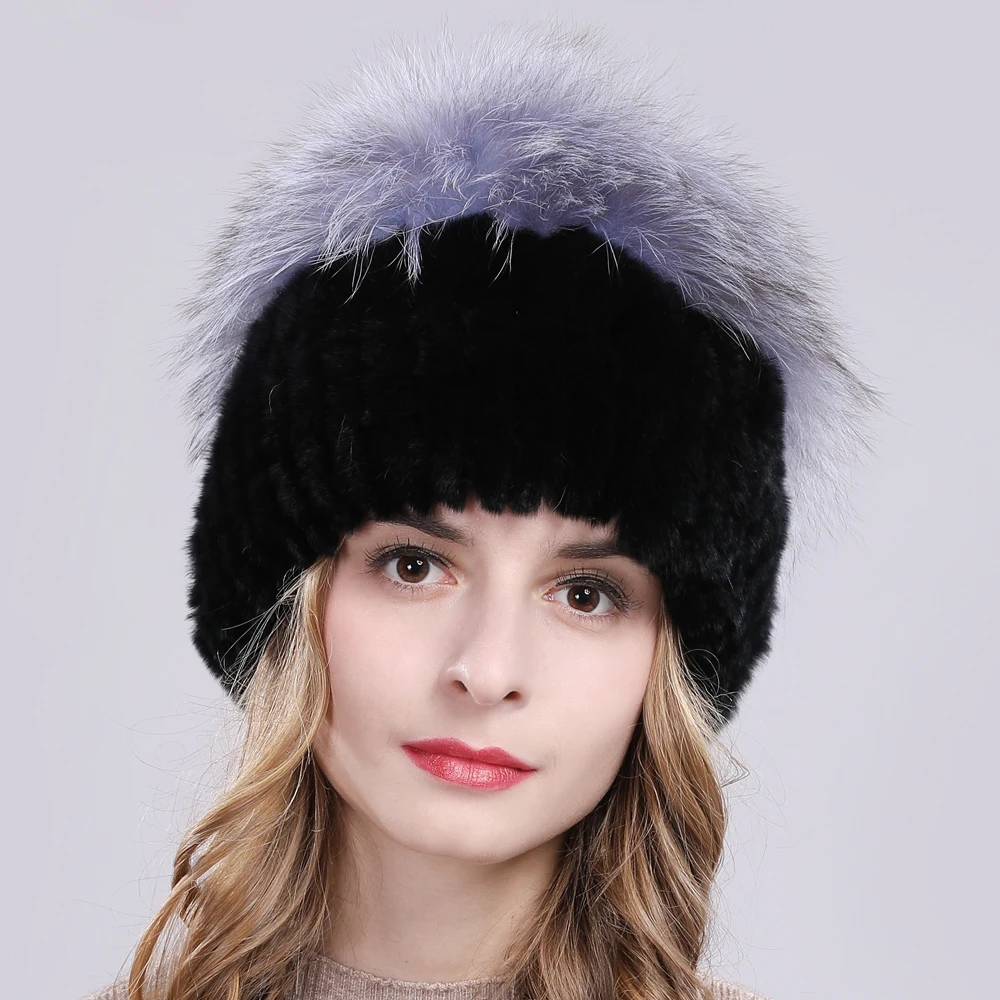 Россия на открытом воздухе для женщин теплая мягкая натуральная шапка из меха