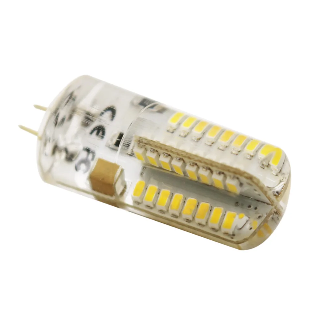 Светодиодный AC/DC 12 V AC 220 V G4 6 Вт силиконовый COB 64 светодиодный лампы SMD3014 светодиодный лампы кукурузы лампочка, Светодиодный прожектор для кристалл лампы Теплый Холодный белый
