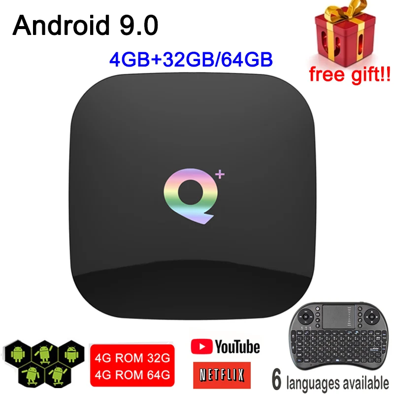 Фото IP tv Новый Android 9 0 Box Q Plus Smart 4G Ram 32G 64G Rom 6K H.265 USB3.0 2 wifi Поддержка Netflix H6 телеприставка IP tv Новый Android 9 0 Box Q Plus Smart 4G Ram 32G 64G Rom 6K H.265 USB3.0 2 wifi Поддержка Netflix H6 телеприставка