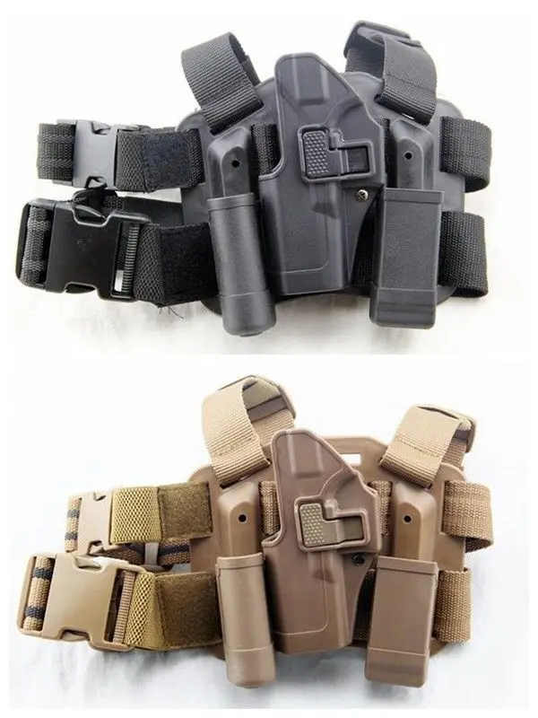 CQB армия BLACKHAWK Тактический падения ног бедра кобура под левую руку для Glock 17 19 22 23