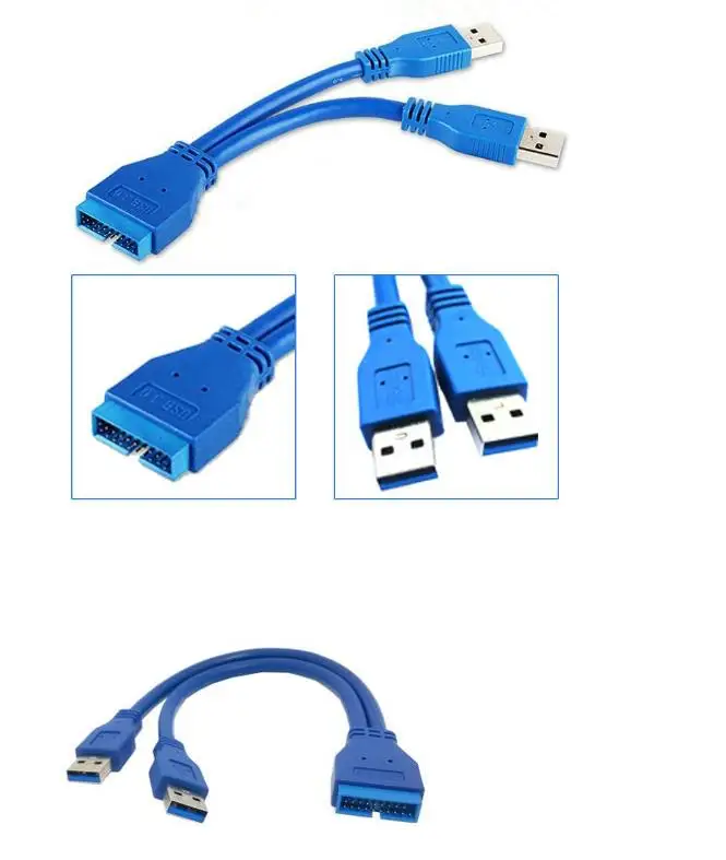 USB 3 0 революционная проводка 20pin материнская плата розетка к 2 портам внешний