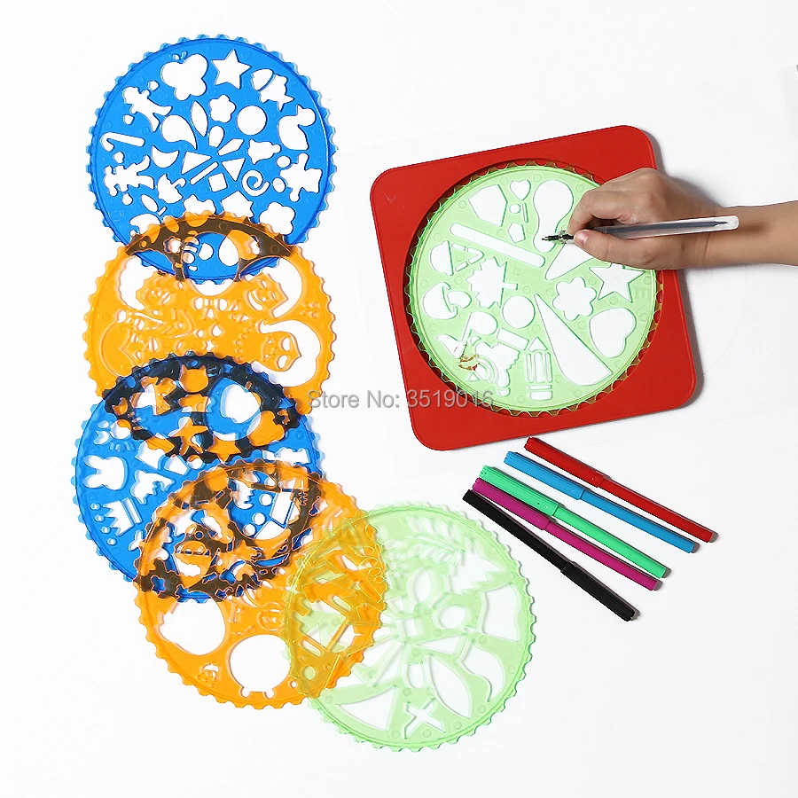 DIY spirographic шаблоны для рисования игрушки с фиксированной доской инструменты