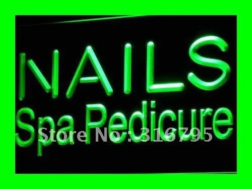 

i357 Nails Spa Pedicure Beauty Salon LED Neon Light Light Signs On/Off Switch 20+ Colors 5 Sizes
