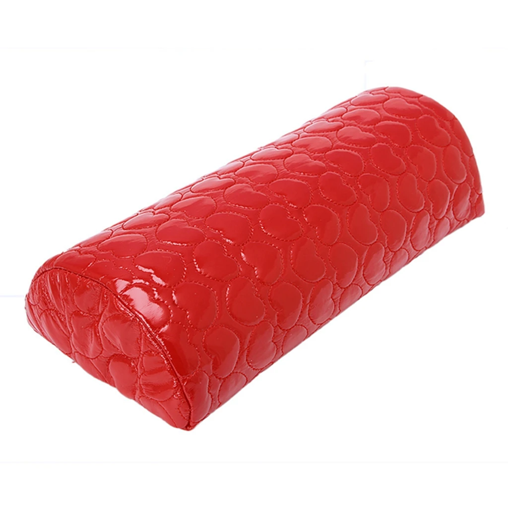 Красный Новая Кожаная подушка для рук полукруглая подушка для рук дизайн ногтей Маникюр Уход Мягкий Инструмент для ногтей салонный держатель для рук оборудование - Цвет: Красный