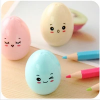 1pcs cute kawaii lovely plastic egg shape manual pencil sharpener creative stationery for kids office school supplies