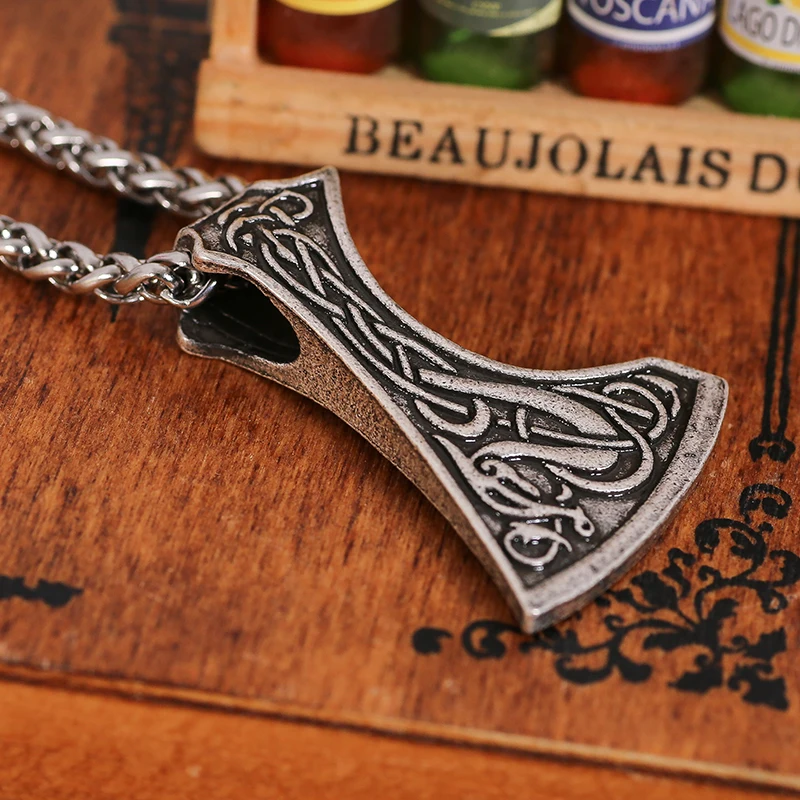 Ethnic Viking Dragon Axe Pendant Necklace Double Side 5pcs no chain | Украшения и аксессуары