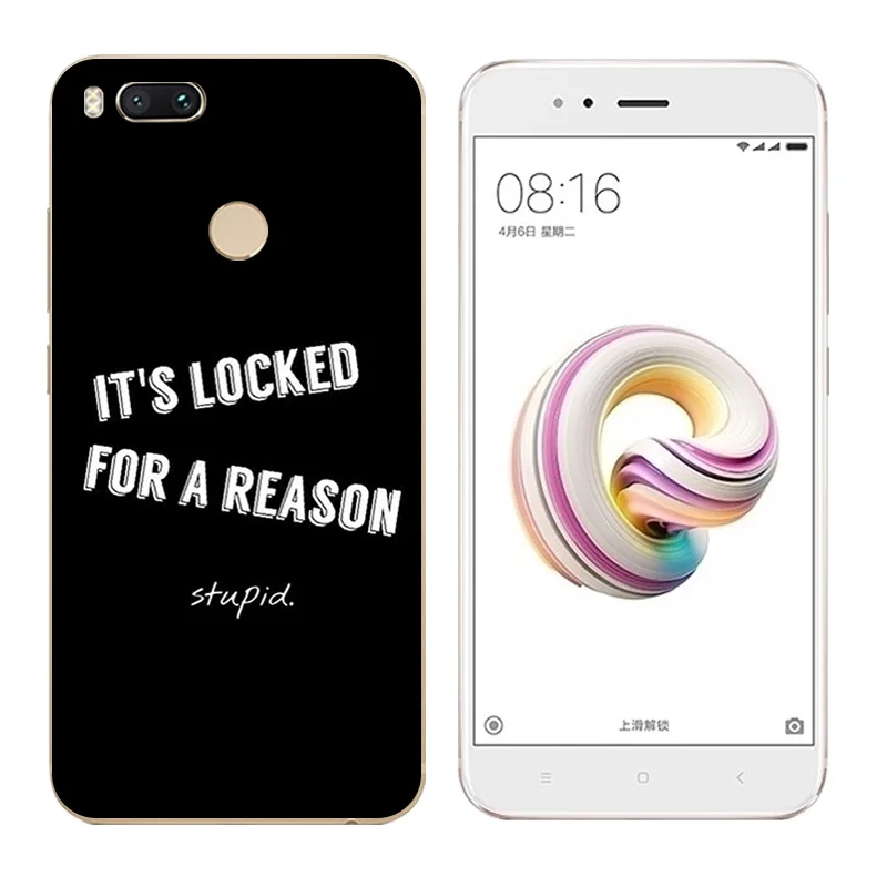 5 &quotдля Xiaomi Mi A1/Mi 5X Чехлы для телефона из термополиуретана с принтом черных букв