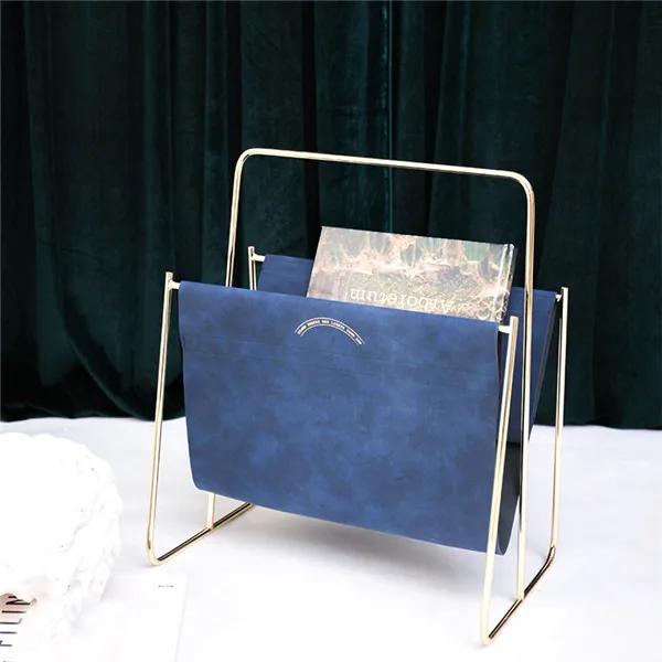 Navy Color Элегантный органайзер для журналов из искусственной кожи для дома или офиса-подходит для книг, планшетов и газет - Цвет: Navy Color