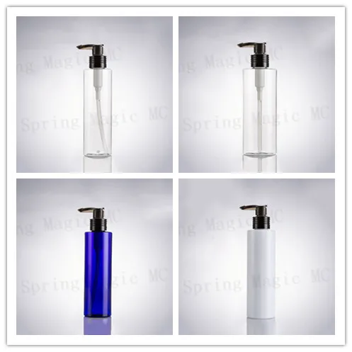 200 мл Прозрачный/синий ПЭТ пластиковая бутылка с черным лосьоном насос