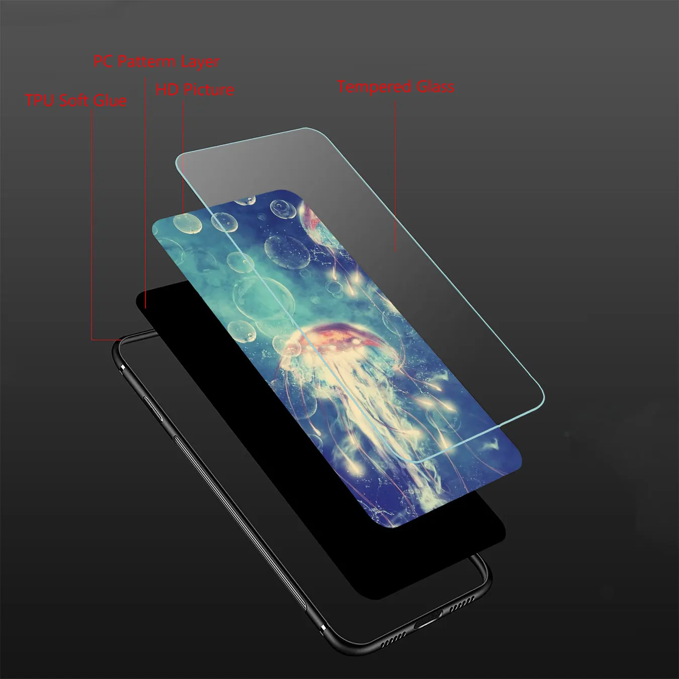 Чехол из закаленного стекла для телефона Lavaza с рыбками океана Медузой Apple iPhone XR X XS
