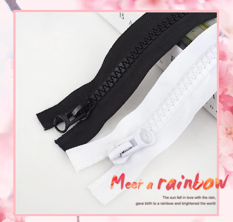 Meetee 5#60-300 см молния из смолы черный белый двойной ползунок открытый конец молнии для пошив пальто одежда палатка DIY аксессуары AP542