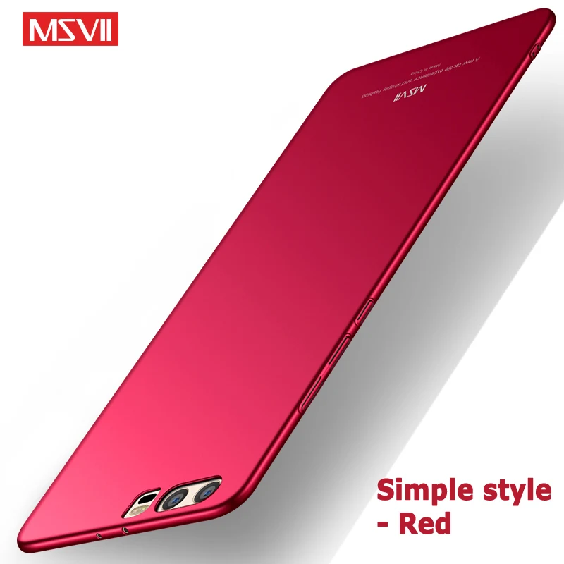 Msvii чехлы для huawei P10 Lite чехол для huawei P10 Plus чехол P 10 Lite тонкий матовый PC чехол для huawei P10lite чехол s - Цвет: Simple red