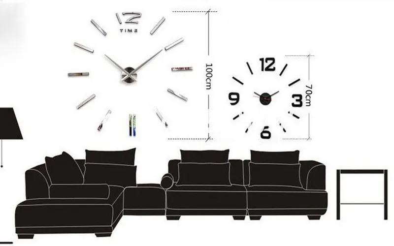 Новые настенные часы reloj de pared украшение для дома 3d настенная наклейка акриловая специальная наклейка для гостиной игла