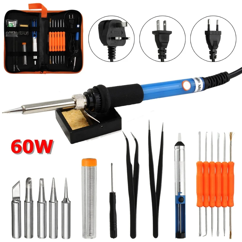 110V/220V 60W Electric Adjustable Temperature Welding Soldering Iron Tool Kit Set | Инструменты