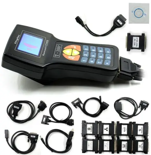 T300 Black Full Set T300 ключ Prgrammer Основной блок/полный набор код транспондер T-300 черный V16.8 стандартный английский/испанский работает для мультибрендовых автомобилей ключ - Цвет: T300 Black Full Set