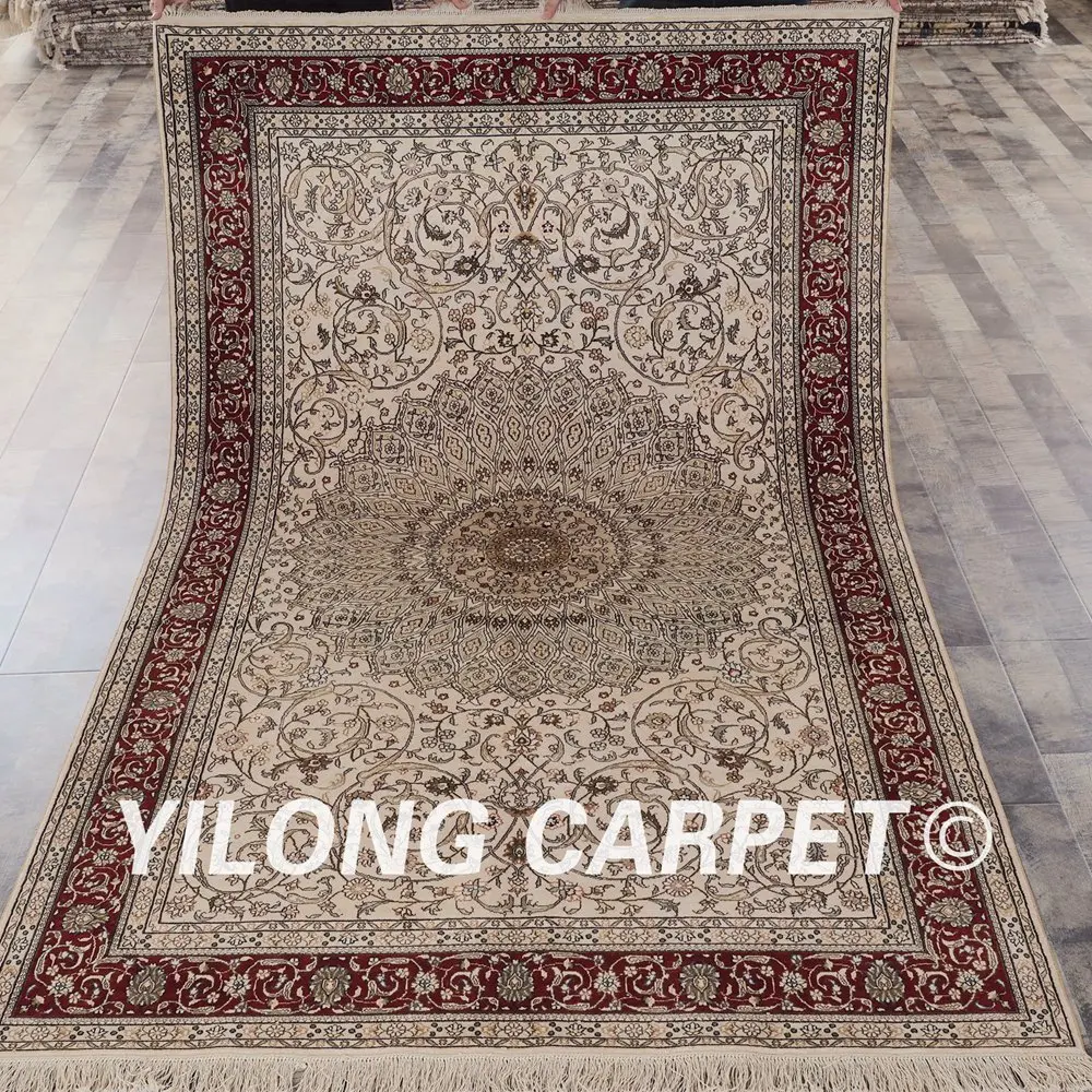 YILONG 5 'x 8' clsaaical персидский шелковый ковер с узором для гостиной изысканный