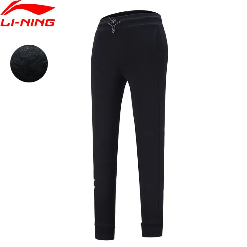 Женские спортивные брюки Li-Ning повседневные из 62% хлопка 38% полиэстера теплые с