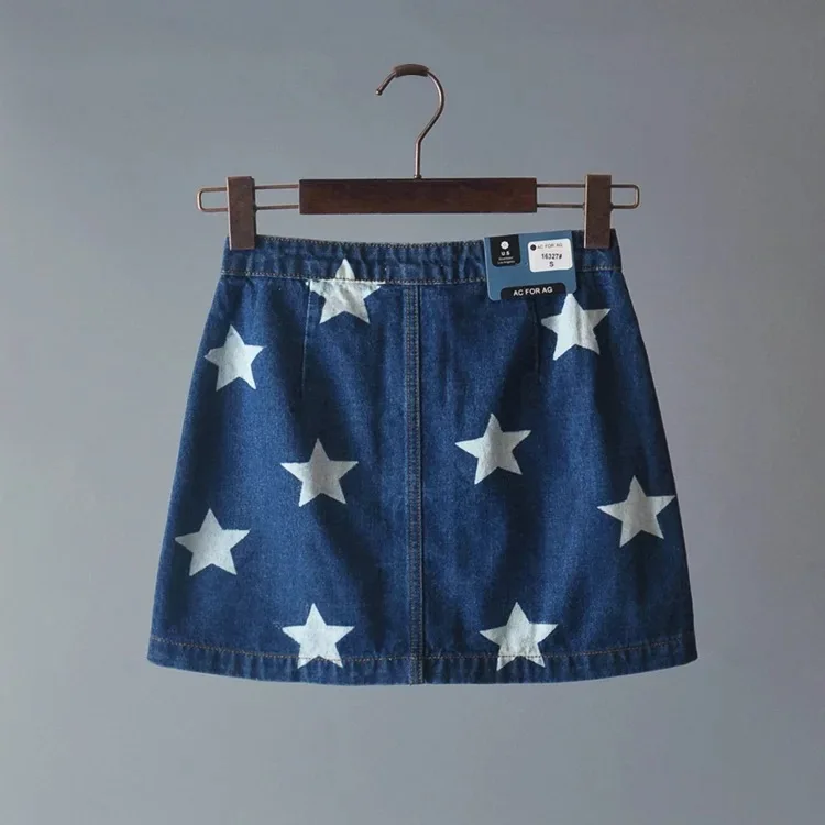 Exported to Europe and the United States women's single breasted denim skirt female autumn new lady A word |