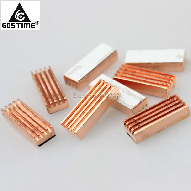 8 шт./компл. Gdstime 22x8x5 мм медный радиатор для DDR VGA RAM памяти IC чипсет|heat sink|heatsink heat