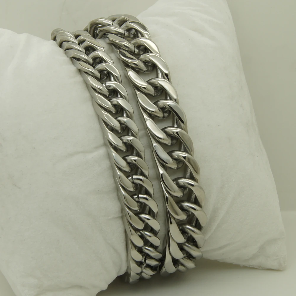 

10mm 8.0 inch men/boy's stainless steel chain bracelet men jewelry bracelets bangles & punk