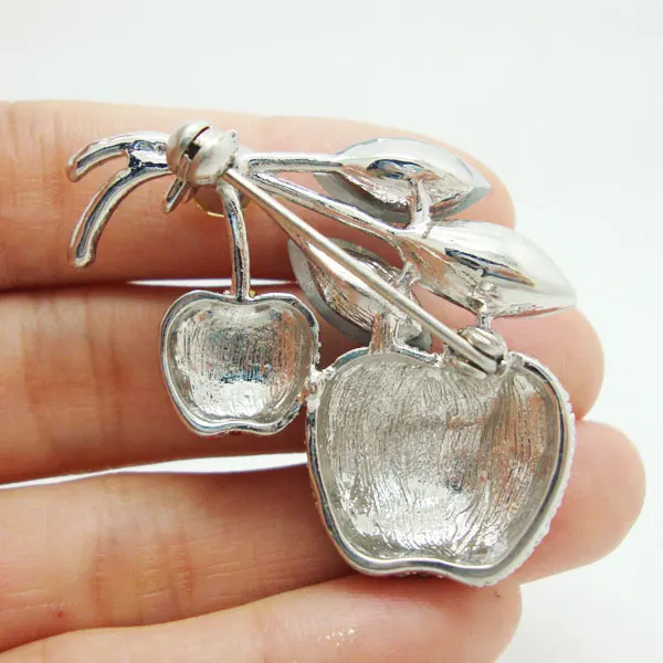 3.11&quot New Pretty Cherry Fruit Silver-plated Little Brooch Pin Gifts | Brooches