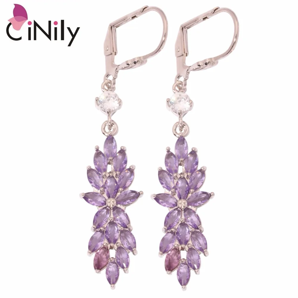 Cinily фиолетовый циркон кубического циркония Посеребренная оптовые ювелирные