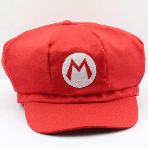 red mario Супер шапка Марио Аниме Ash Ketchum Марио Луиджи валуиджи Косплей шляпа с сеткой для взрослых Размер аниме плюшевые игрушки куклы - Цвет: red mario