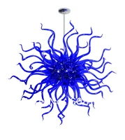 pure blue hand blown glass art deco crystal chandelier