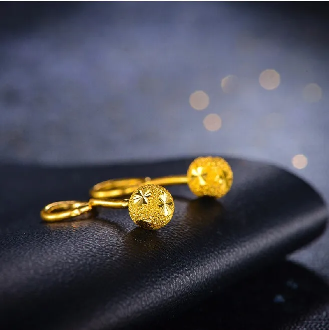 Серьги-гвоздики из чистого 999 24K желтого золота 1,34 г