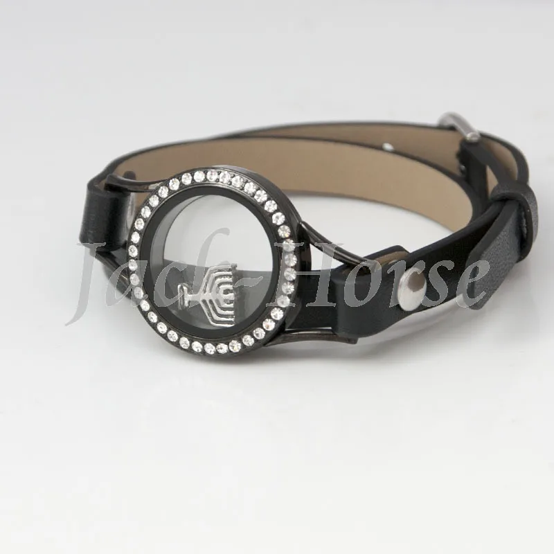 Водонепроницаемый плавающий браслет из нержавеющей стали|floating charm bracelet|leather