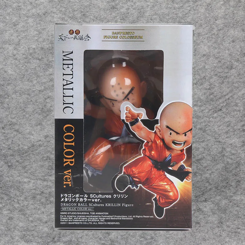Krillin box Dragon Ball Z фигурка Сон Гоку детство крилин куририн металлический цвет Стрекоза малыш Гоку драгонболл зет ПВХ фигурка модель игрушки - Цвет: Krillin box