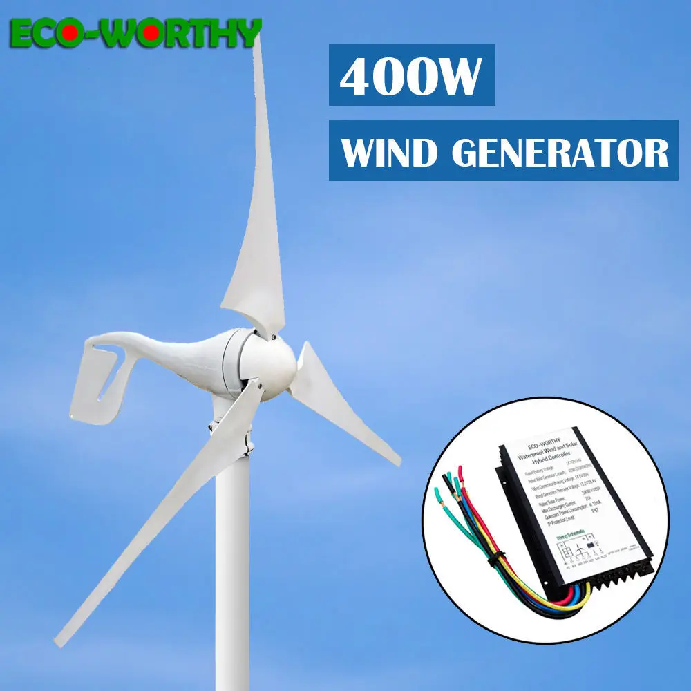 Eco 400w ветровая турбина генератор 12 В комплект входят 3 лезвия с 20A v/24 V