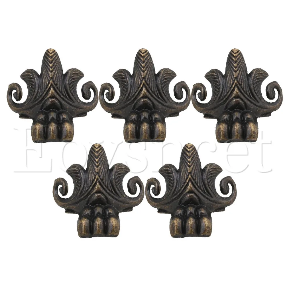 

5 шт., декоративные уголки из античной бронзы, 3x2,5 см