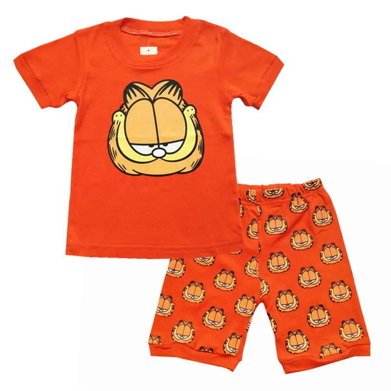Garfield 1 комплект летней детской пижамы для мальчиков с изображением Гарфилда, пижама с короткими рукавами, комплекты одежды для детей 2-7 лет, хлопок, PS307 - Цвет: Garfield