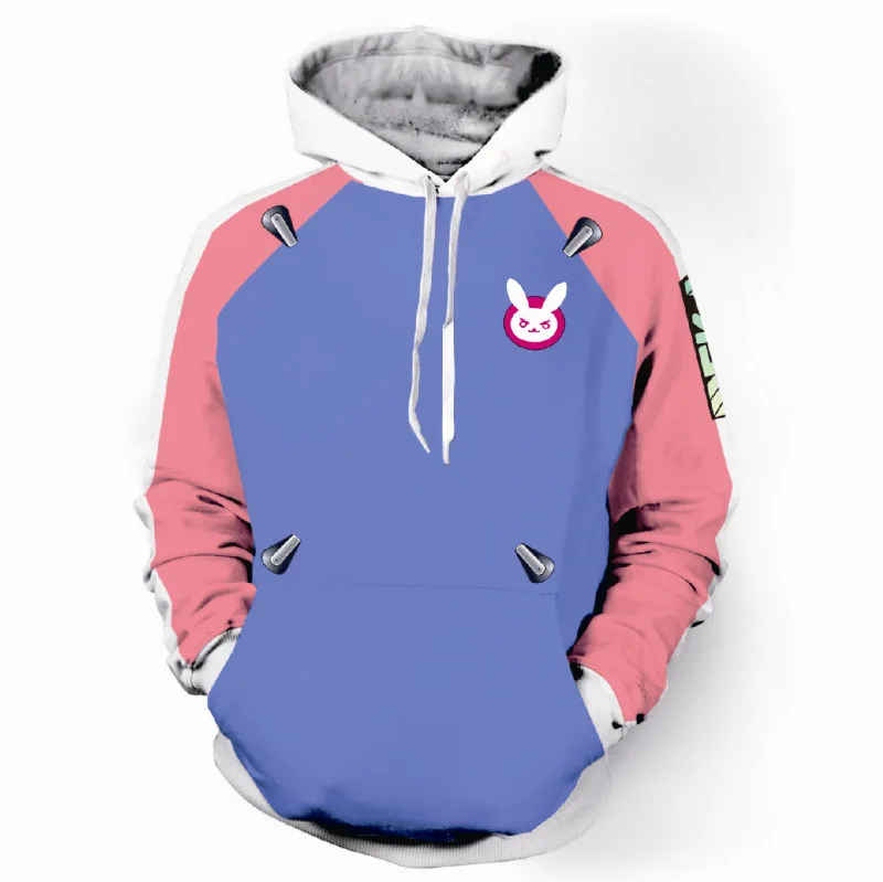 Косплей игры OW D. VA Хана Сонг парик Шимада костюм генджи 3D печати свитшот на молнии