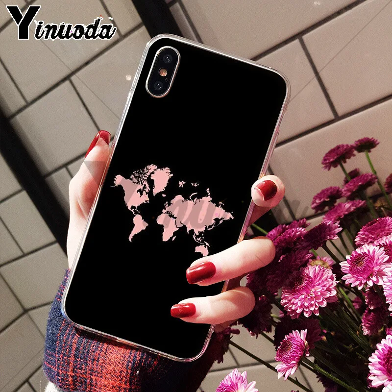 Уникальный роскошный силиконовый чехол для телефона Yinuoda с картой мира Apple iPhone 8 7 6