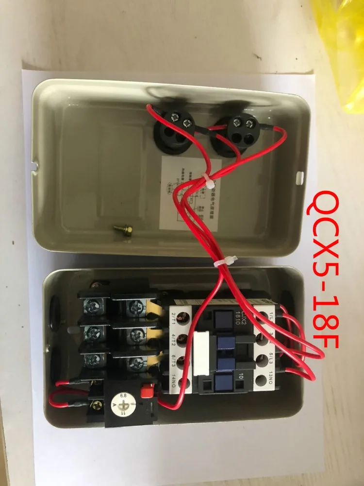 Магнитный стартер, QCX5-22, пластиковый чехол, переключатель запуска двигателя, защита двигателя 5.5KV 13A 380V
