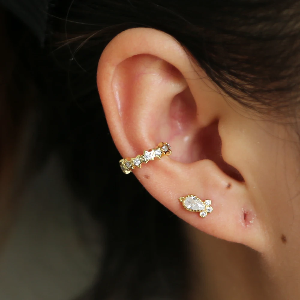 Рождественские подарки запонки со звездой серьги AAA white bling cz милый подарок для