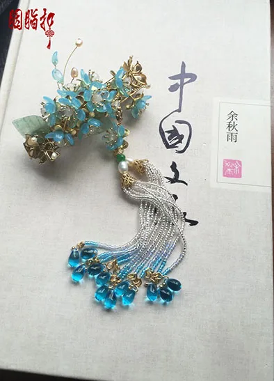 Hanfu аксессуары для волос цветные глазурованные серьги серия BingFen-YuYan оригинал